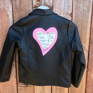 Girls Faux Leather Moto Jacket Motorcycle Black Zippered LJYH Youth 11-12 Large